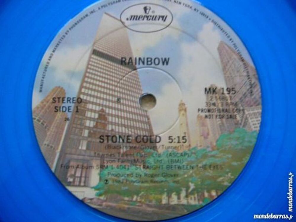 MAXI 45 TOURS RAINBOW Stone cold - Promo BLEU CD et vinyles