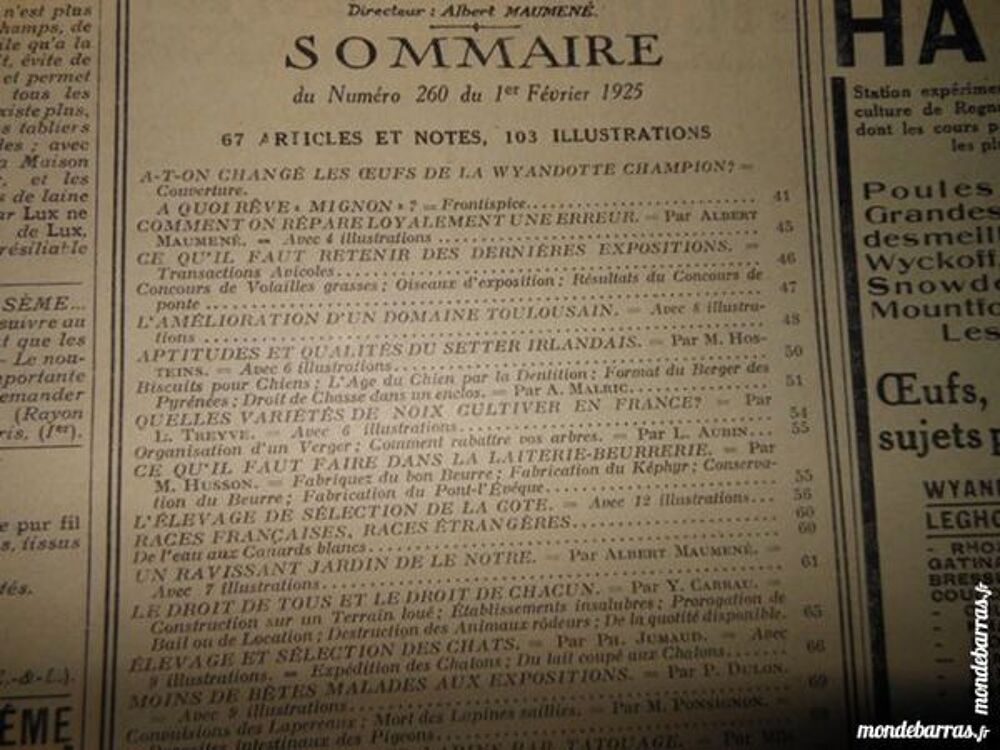 vie &agrave; la campagne N&deg;260 fevrier 1925 Livres et BD