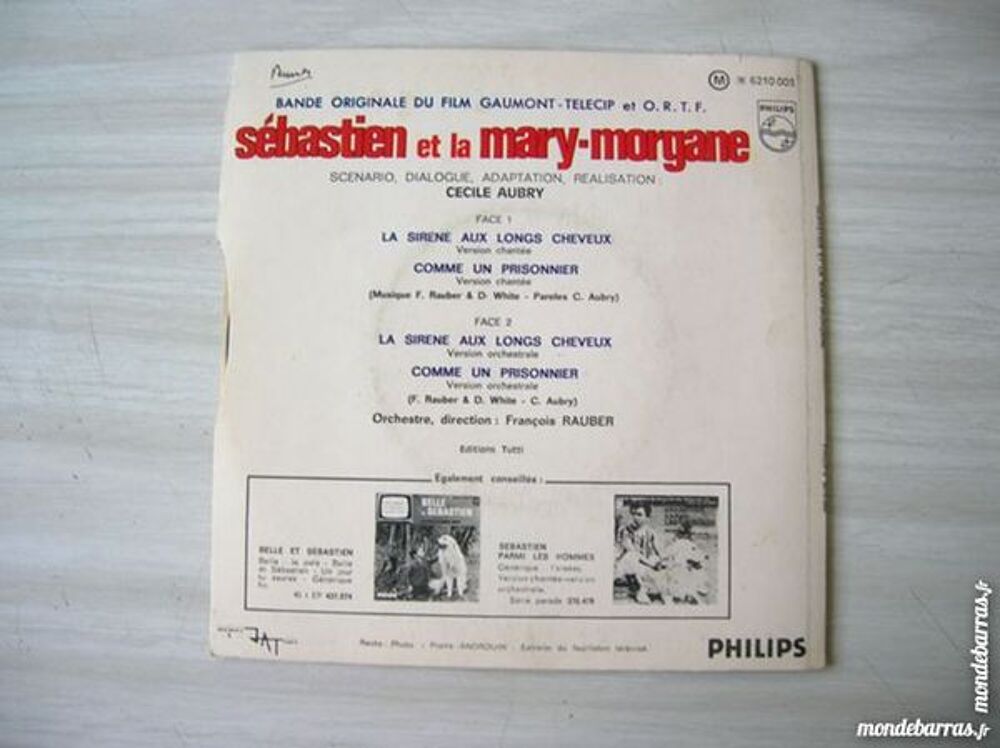 45 Tours SEBASTIEN ET LA MARY MORGANE - B.O.F. CD et vinyles
