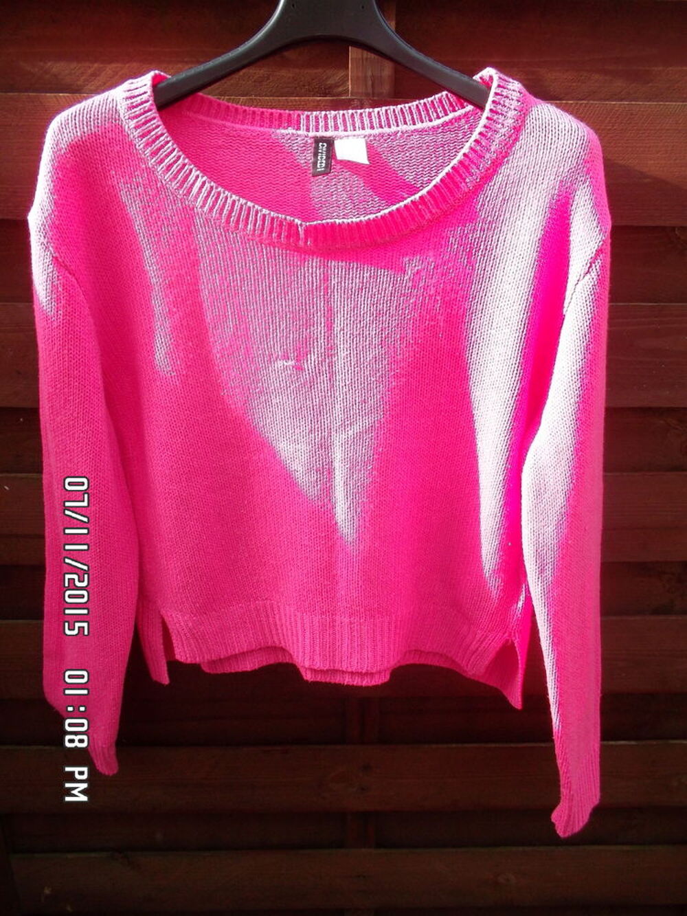 PULL ROSE T.XS*JUSTE 3E*KIKI60230 Vêtements