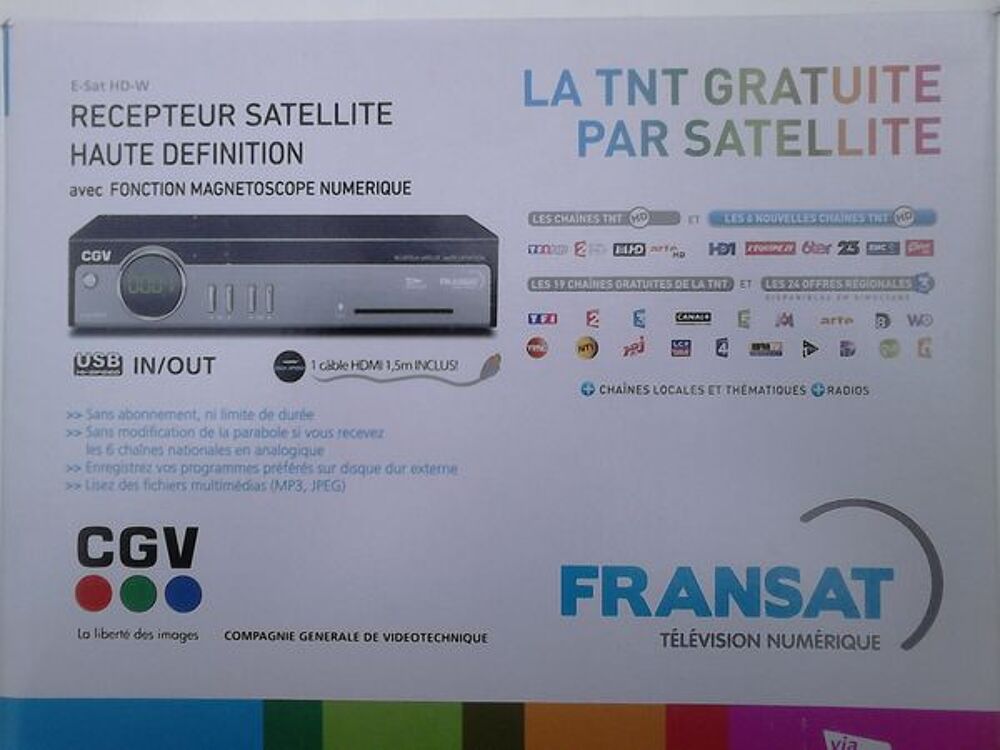 R&eacute;cepteur satellite haute d&eacute;finition Photos/Video/TV
