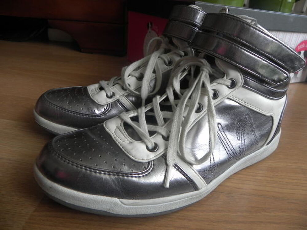 Baskets grises argentees Chaussures