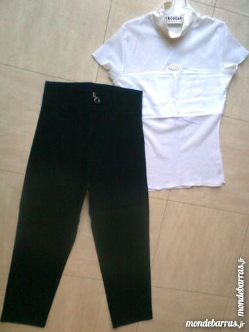 pantalon stretch - joli haut blanc - t. 1 - zoe Vêtements