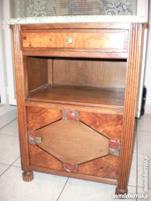 Chevet ancien - bois et marbre - années 50 120 Neuilly-Plaisance (93)