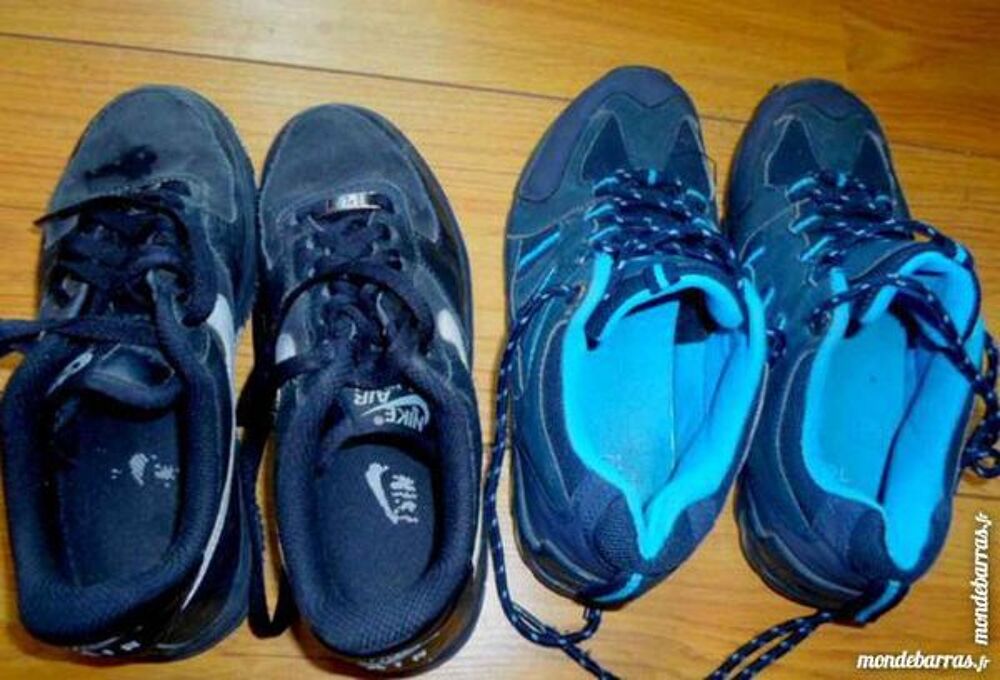 2 paires de baskets bon &eacute;tat &agrave; lacets Chaussures
