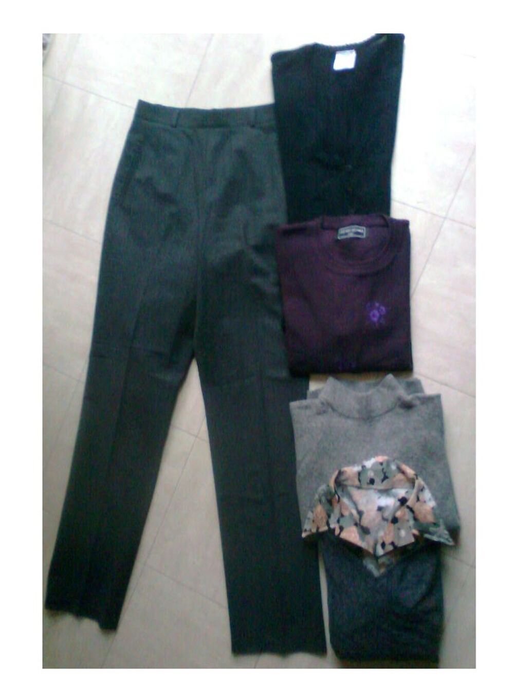 pantalon gris, chemisier, pulls - 40 - zoe Vêtements