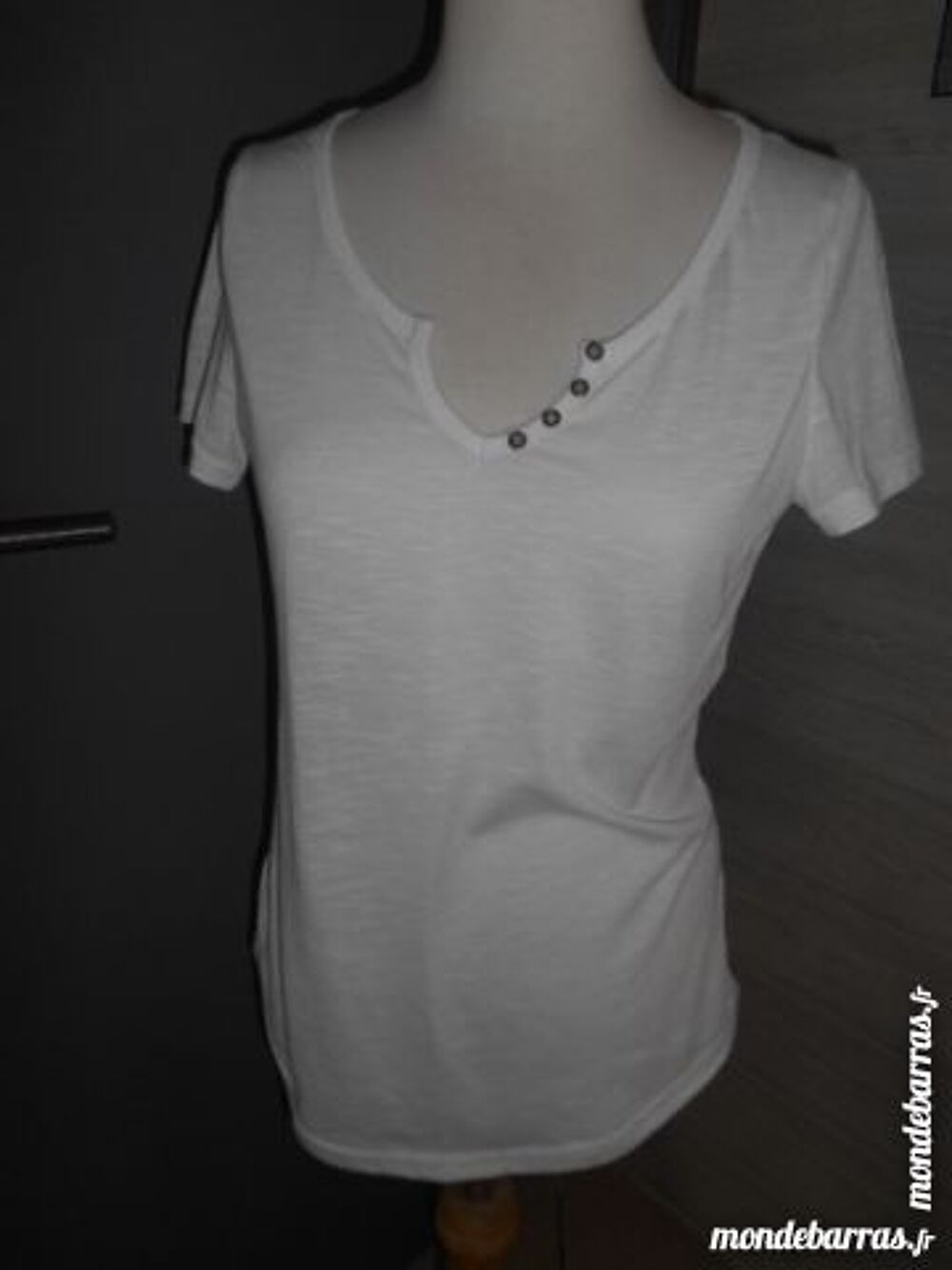 Tee shirt blanc imprim&eacute; AMERICAIN DOS T M/L Vêtements