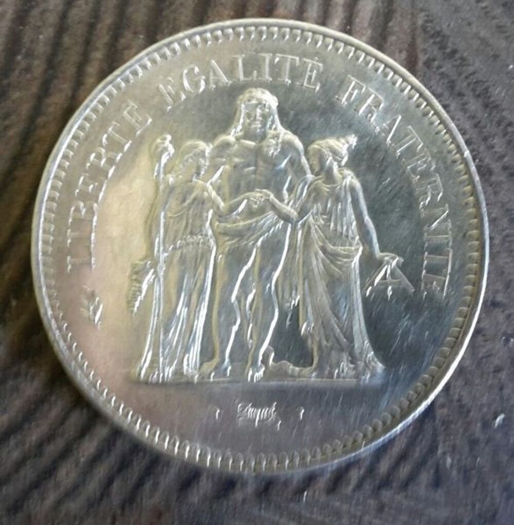 Pi&egrave;ce en argent 50 francs HERCULES 1974 