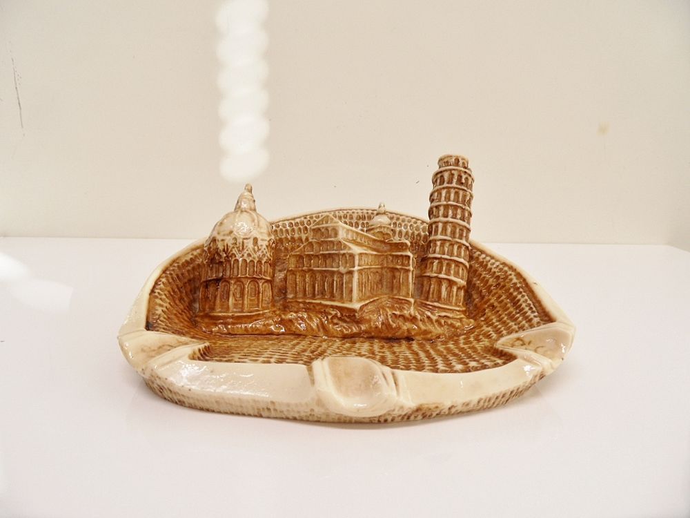 SOUVENIR CENDRIER VIDE POCHE ITALIE PISE VINTAGE RETRO tbe Décoration