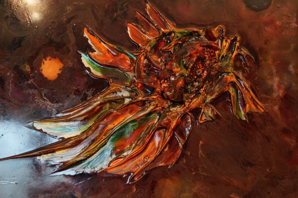 Tableau de Dominique: Poissons en relief Décoration