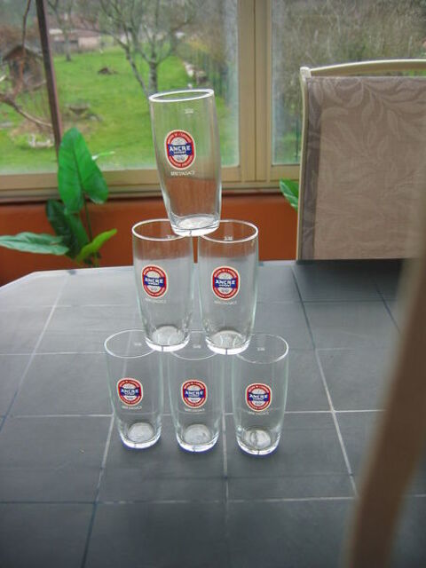 6 verres  Bire d'Alsace ANCRE  Export. 10 Le Vernois (39)