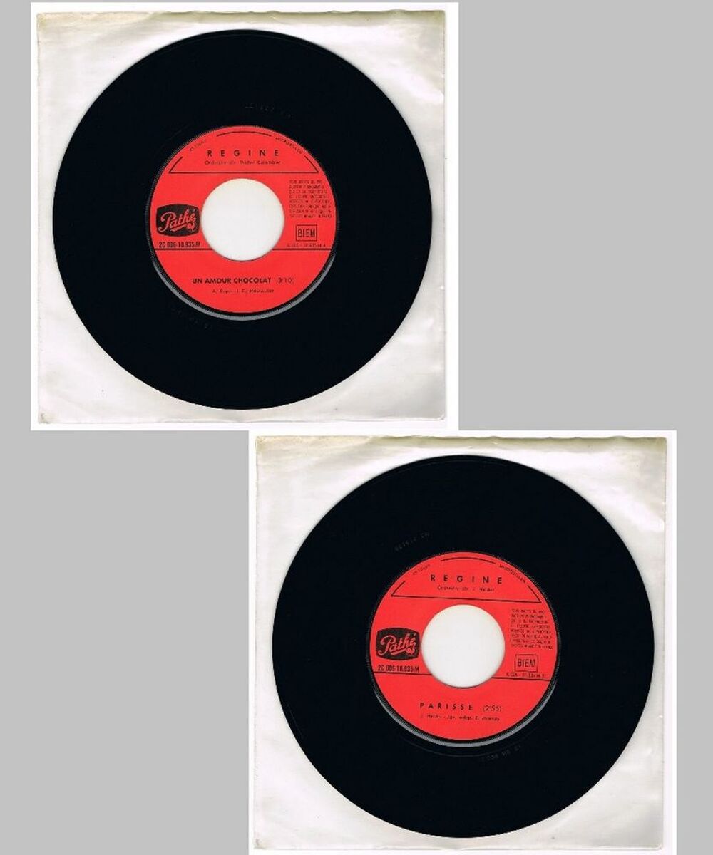 R&Eacute;GINE -45t -UN AMOUR CHOCOLAT / PARISSE - BIEM 1970 CD et vinyles