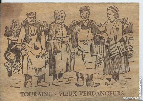 1 lot de 6 cartes en bois ,tr�s original 90 Tours (37)