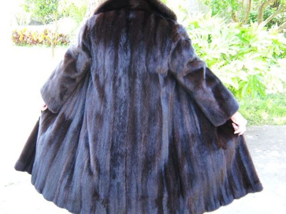 Manteau de fourrure Vison noir Vtements