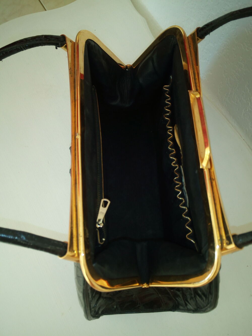 sac a main crocodile noir Maroquinerie