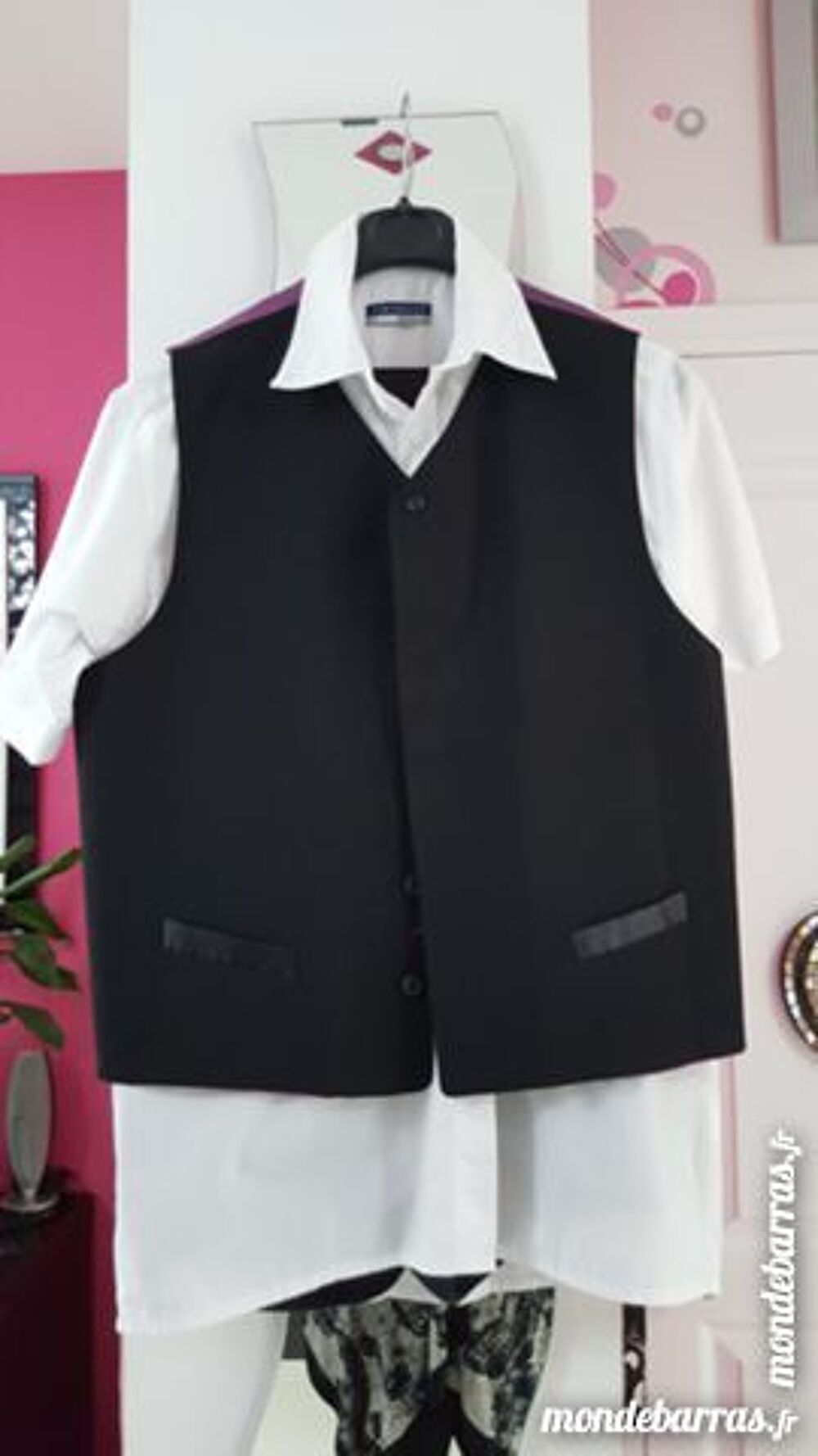 Costume homme noir 4 pi&egrave;ces Vêtements