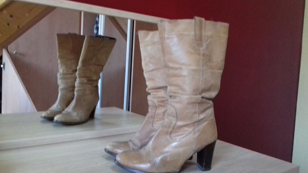 Bottes Mustang Femme Cuir Camel Chaussures