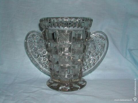 Ancien VASE ART DECO verre moul XXeme NO COPY 30 Dunkerque (59)