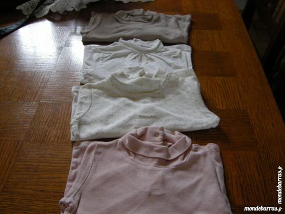 4 tee-shirts manches longues col roul&eacute; 18 mois Vêtements enfants