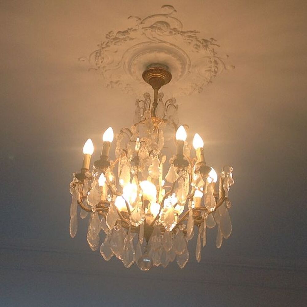 Magnifique lustre en cristal ancien Décoration