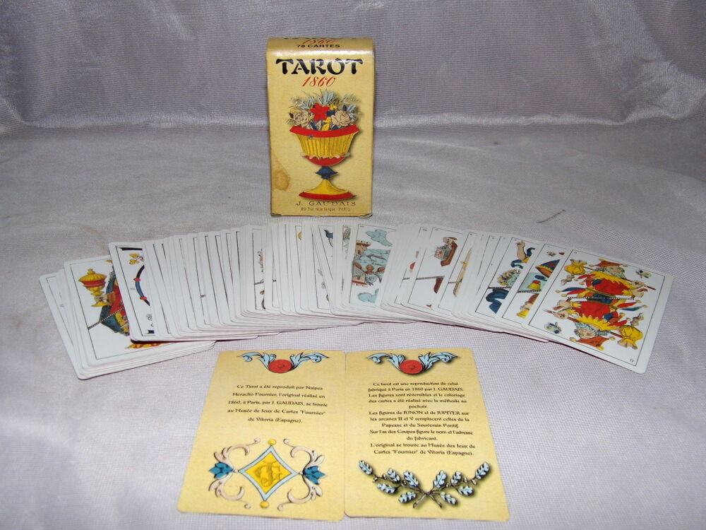 JEU DE TAROT 1860 GAUDAIS NAIPES HERACLIO FOURNIER CARTOMANCIE ESOTERISME 78 CARTES 