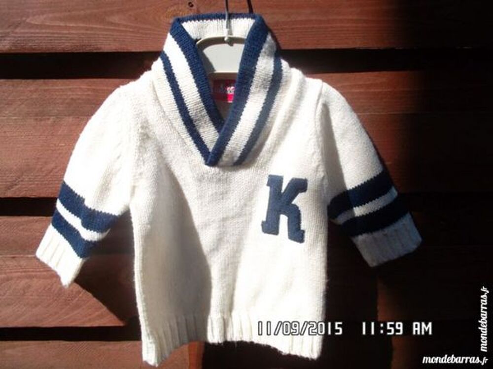 pull beige-bleu t.3 mois Vêtements enfants