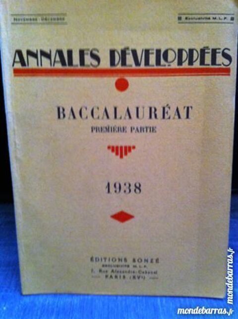 Annales baccalaurat: 1re partie 1938 8 Saint-Vallier (71)