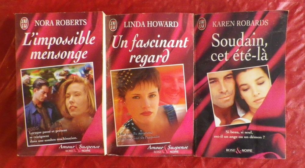 LOT 3 ROMANS AMOUR &amp; SUSPENSE ROSE NOIRE J'AI LU Livres et BD