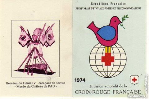 Carnet Croix Rouge 1974 premier jour d'mission 2 La Seyne-sur-Mer (83)