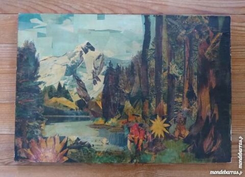 Tableau  paysage  collage papier 65 Soissons (02)