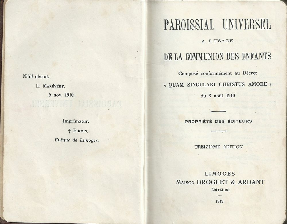 paroissial universel a l'usage de la communion 1949 Livres et BD