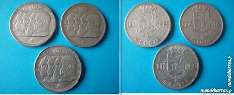 LOT DE 3 PIÈCES EN ARGENT 100 FRANCS DE BELGIQUE D 34 Wattignies (59)