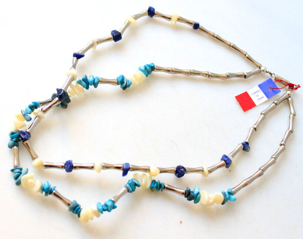 ANCIEN COLLIER VINTAGE en TURQUOISE LAPIS LAZULI Bijoux et montres