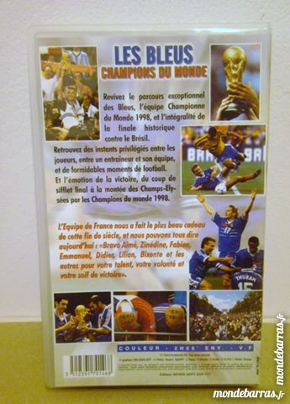 K7 VHS LES BLEUS CHAMPIONS DU MONDE 1998 DVD et blu-ray