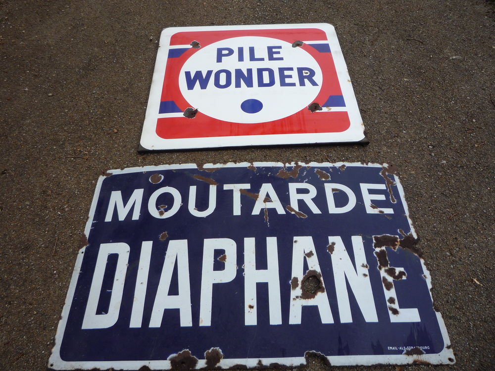 Plaque &eacute;maill&eacute;e Pile Wonder/Moutarde Diaphane Décoration