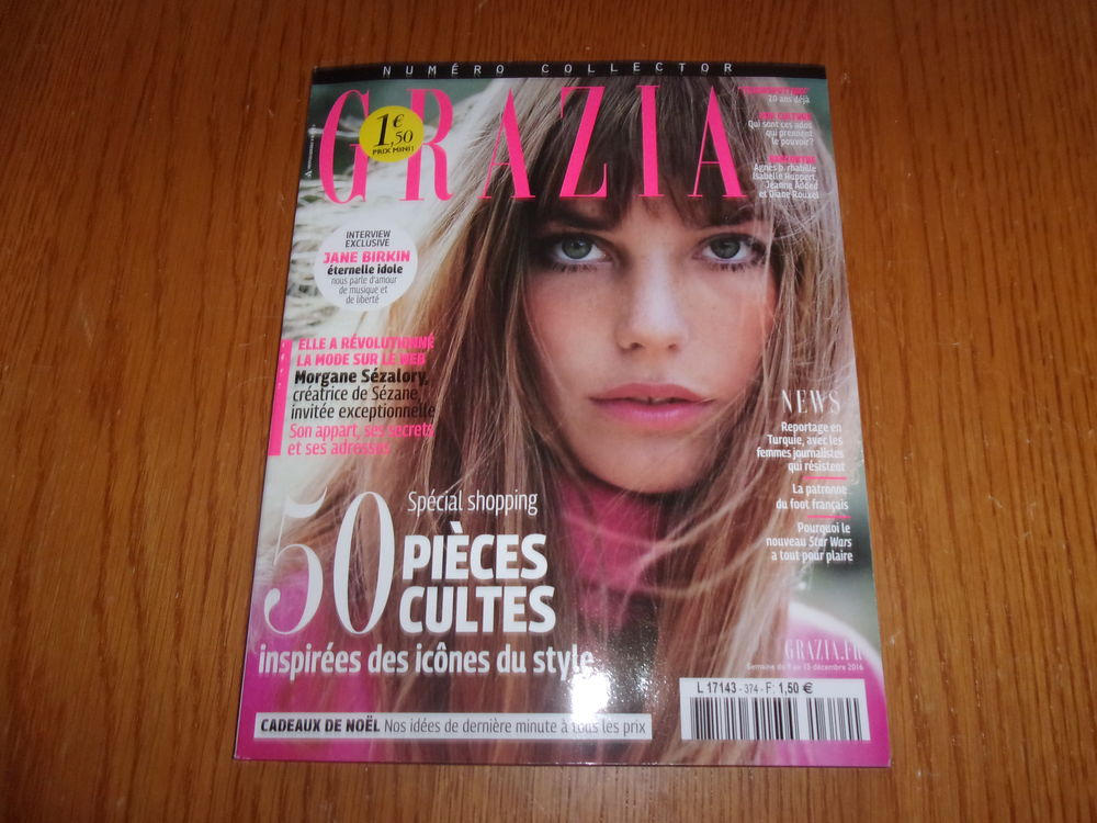 Magazine Grazia N&deg;374 - Semaine du 9 au 15/12/16 Livres et BD