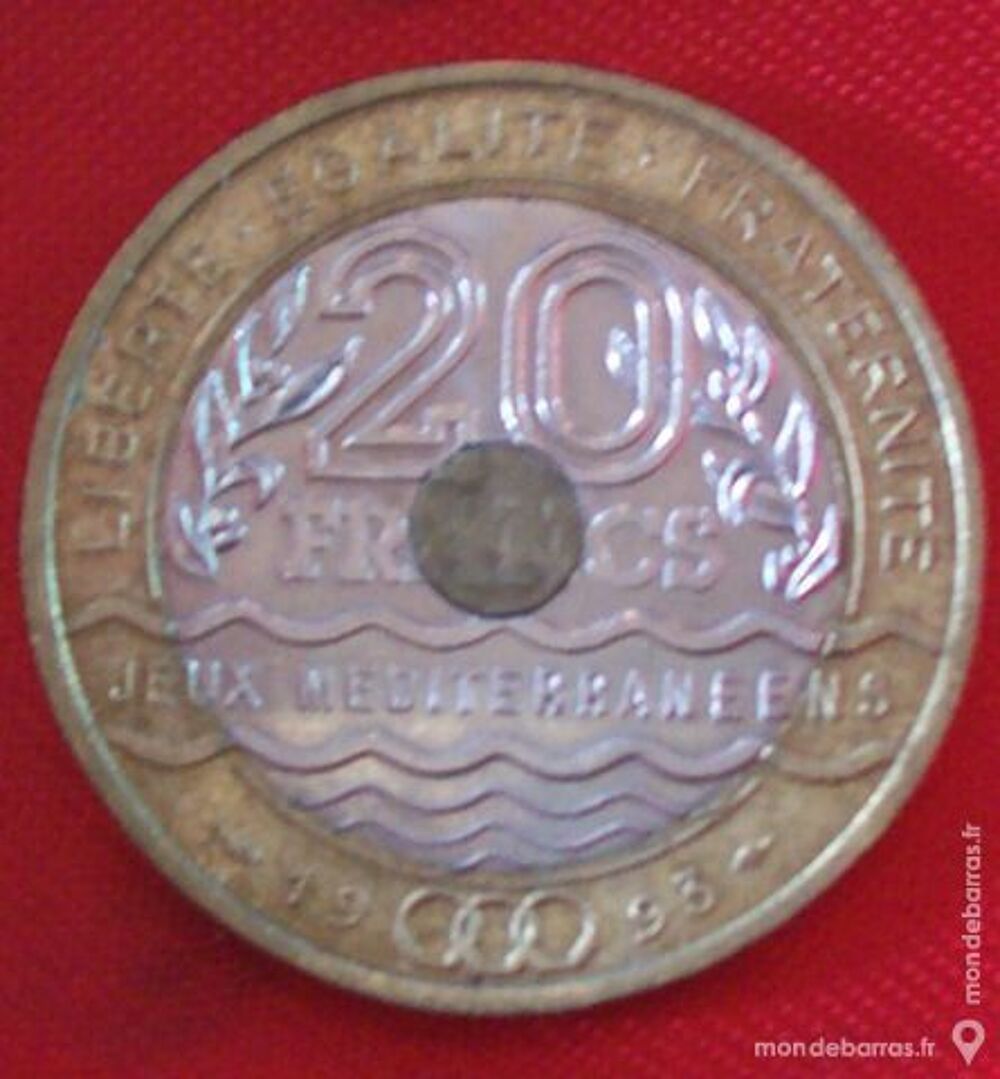 Pi&egrave;ce de 20 Francs Jeux M&eacute;diterran&eacute;ens 1993. 