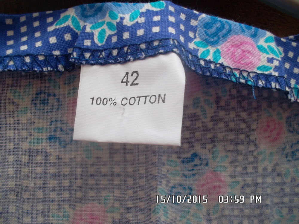 BLOUSE DE MENAGE BLEU A FLEURS*JUSTE 3E*KIKI60230 Vêtements