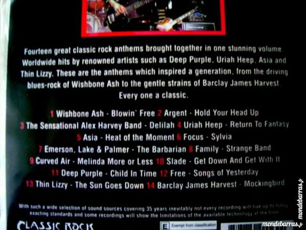 DVD CLASSIC ROCK Anthology 70'S DVD et blu-ray