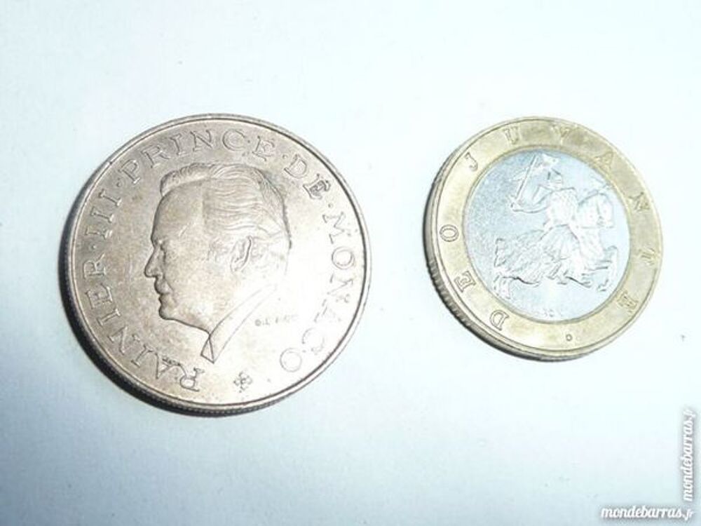 Lot de deux pi&egrave;ces 10 francs Monaco 