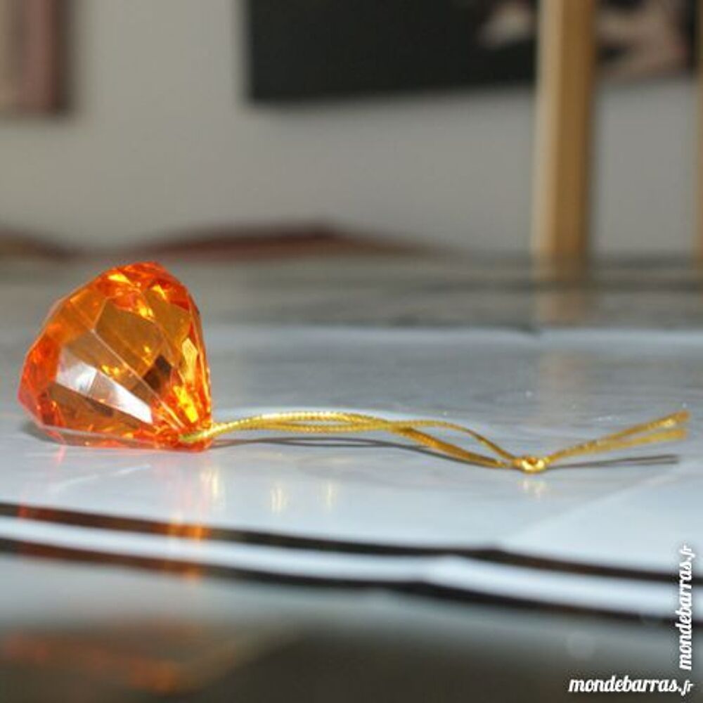 Pampilles diamant Orange translucide - Casa Décoration