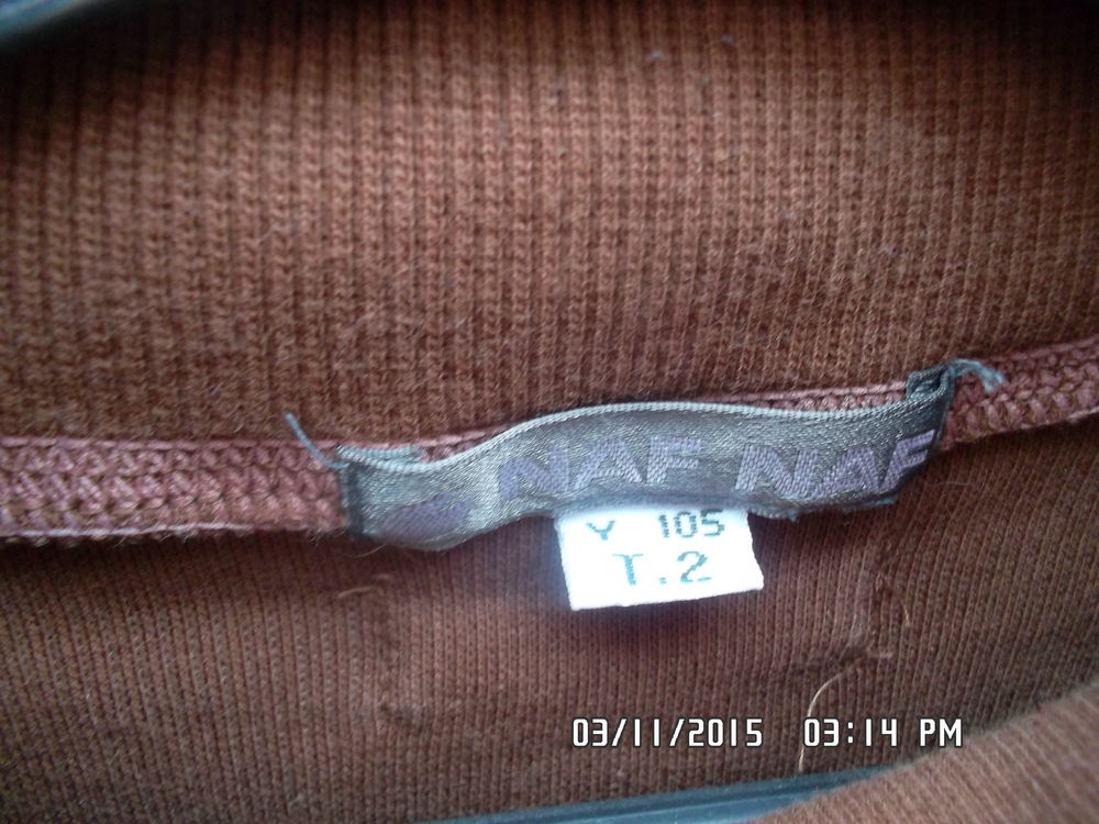 SOUS PULL MARRON NAF NAF*JUSTE 2E*KIKI60230 Vêtements