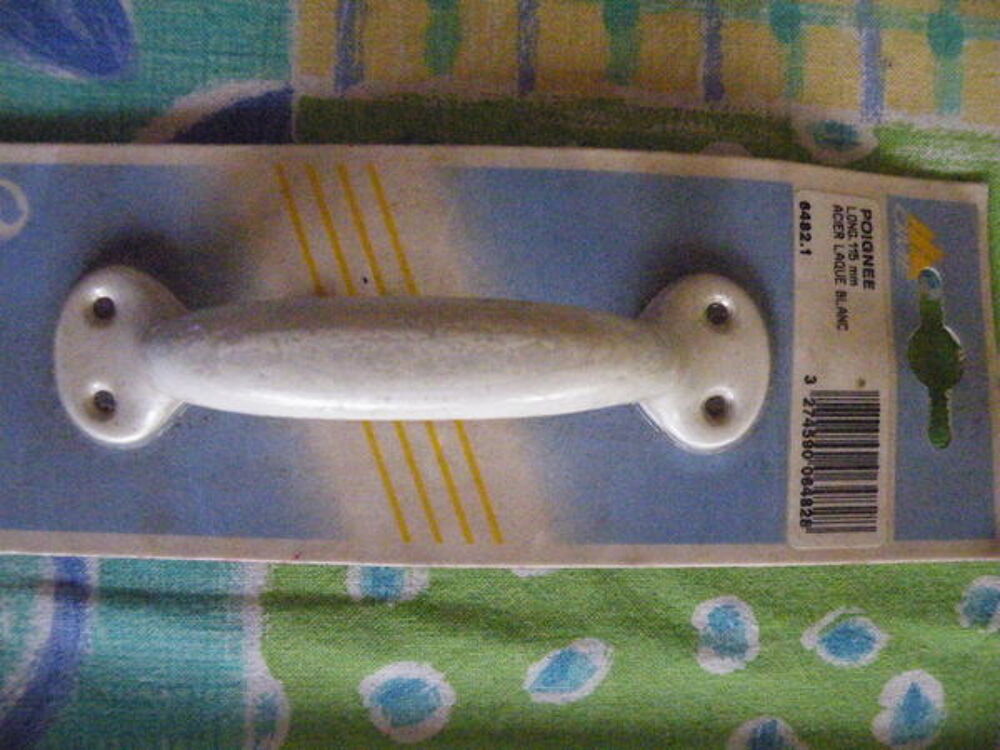 poignee laque blanche en acier Bricolage