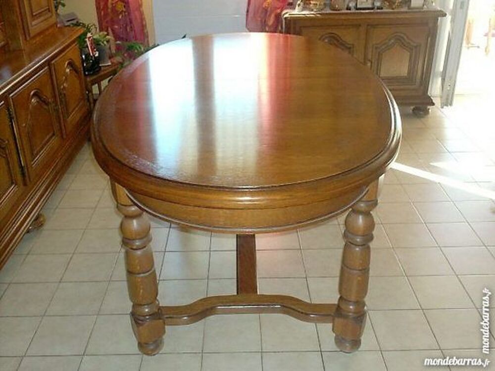 table rustique ovale plus 6 chaises assise paille Meubles