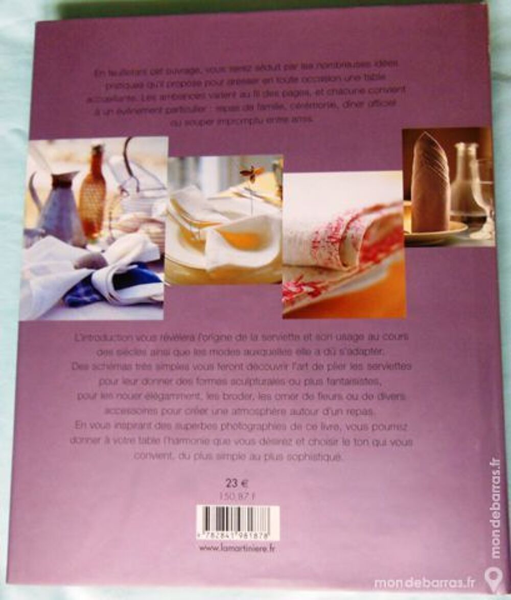 PLIAGE DES SERVIETTES Livres et BD