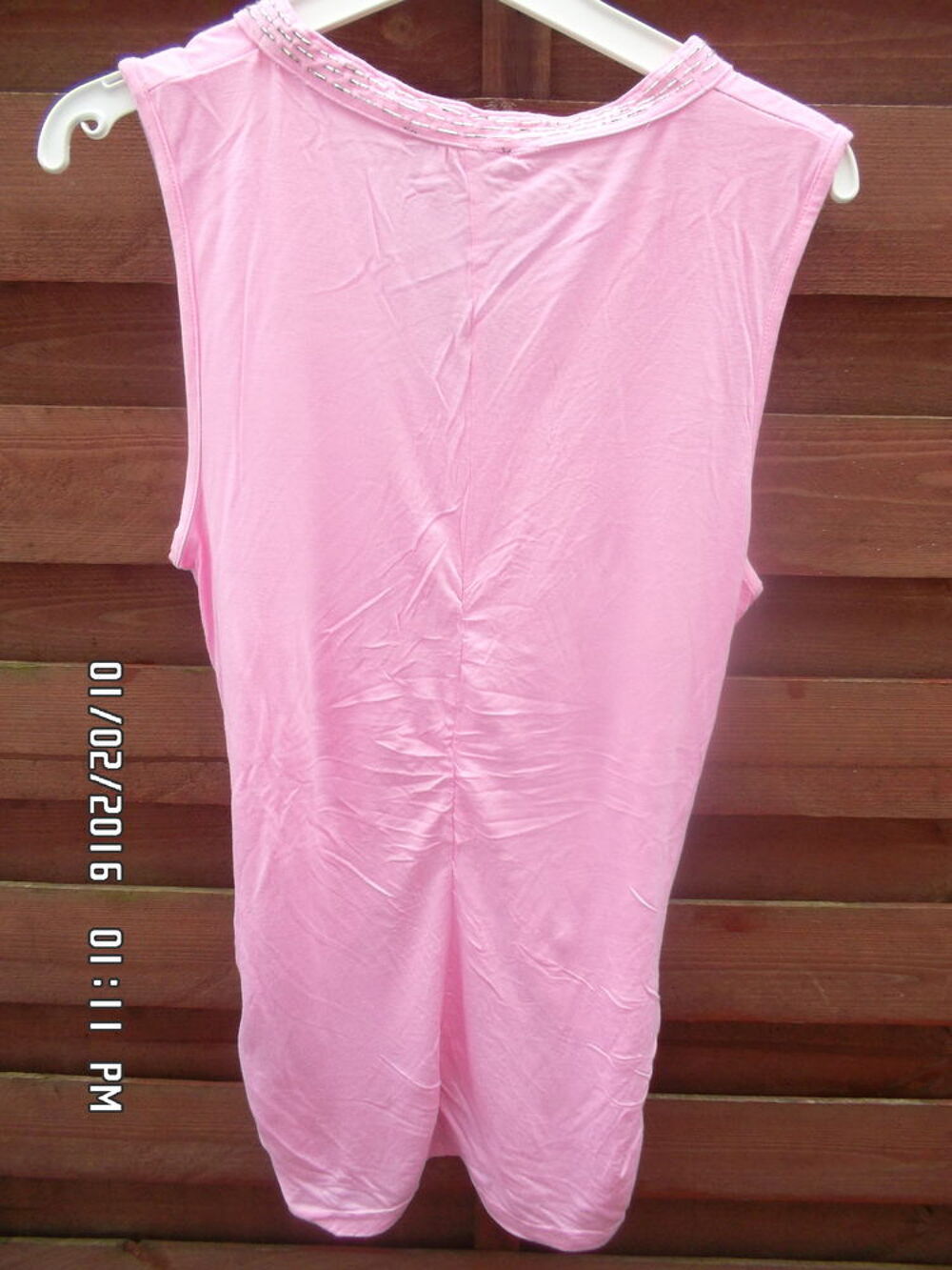 DEBARDEUR ROSE PERLES*JUSTE 2E*KIKI60230 Vêtements