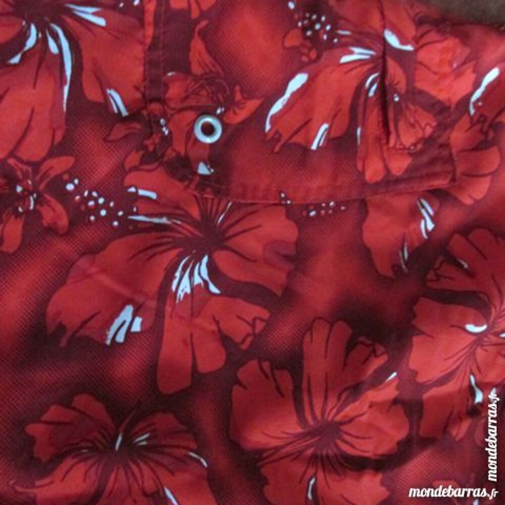 SHORT DE BAIN FLEURS ROUGE T. XL Vtements