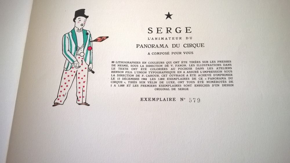 Livre : PANORAMA DU CIRQUE 1944 SERGE Livres et BD
