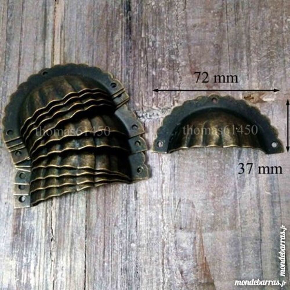 5 x POIGNEE COQUILLE FER POUR TIROIR MEUBLE Bricolage