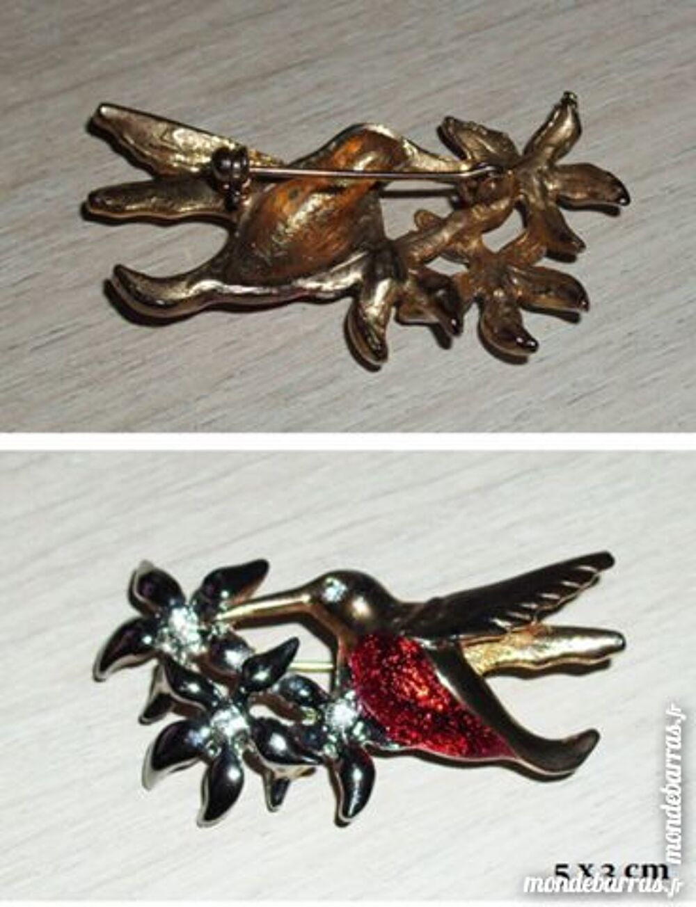 &laquo;COLIBRIS&raquo; deux broches vintage Bijoux et montres